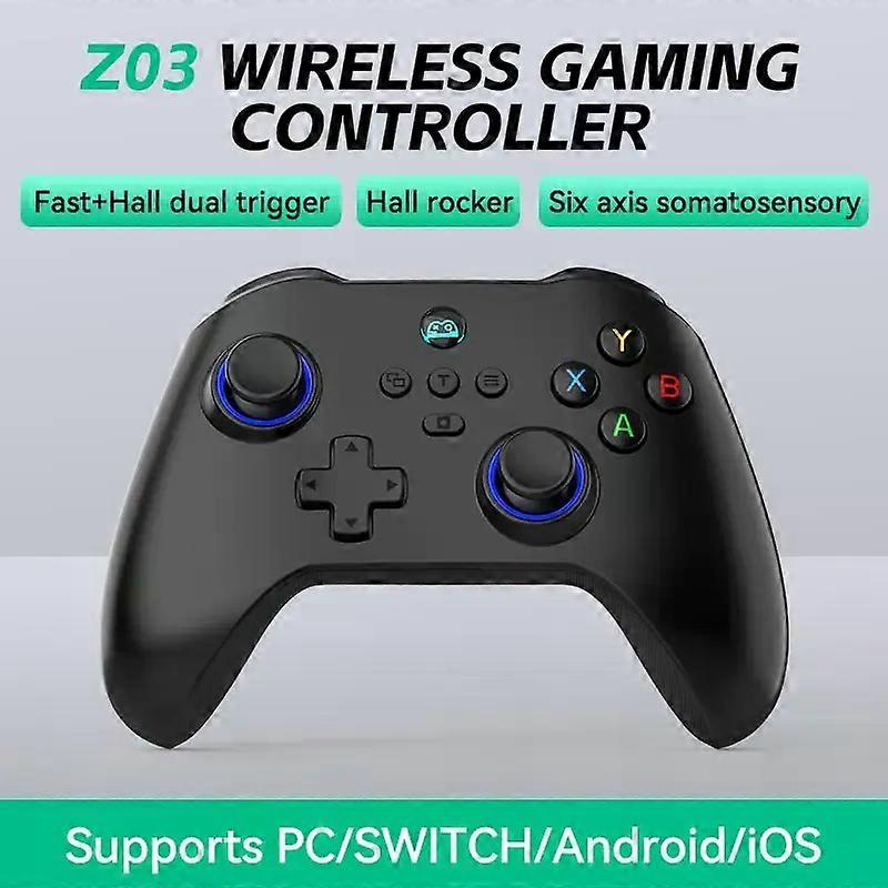 Z03 Wireless Gaming Controller for PS3/PS4/Switch/PC/Android/iOS Hall Joystick Dual Vibration Game Controller Christmas Gift
