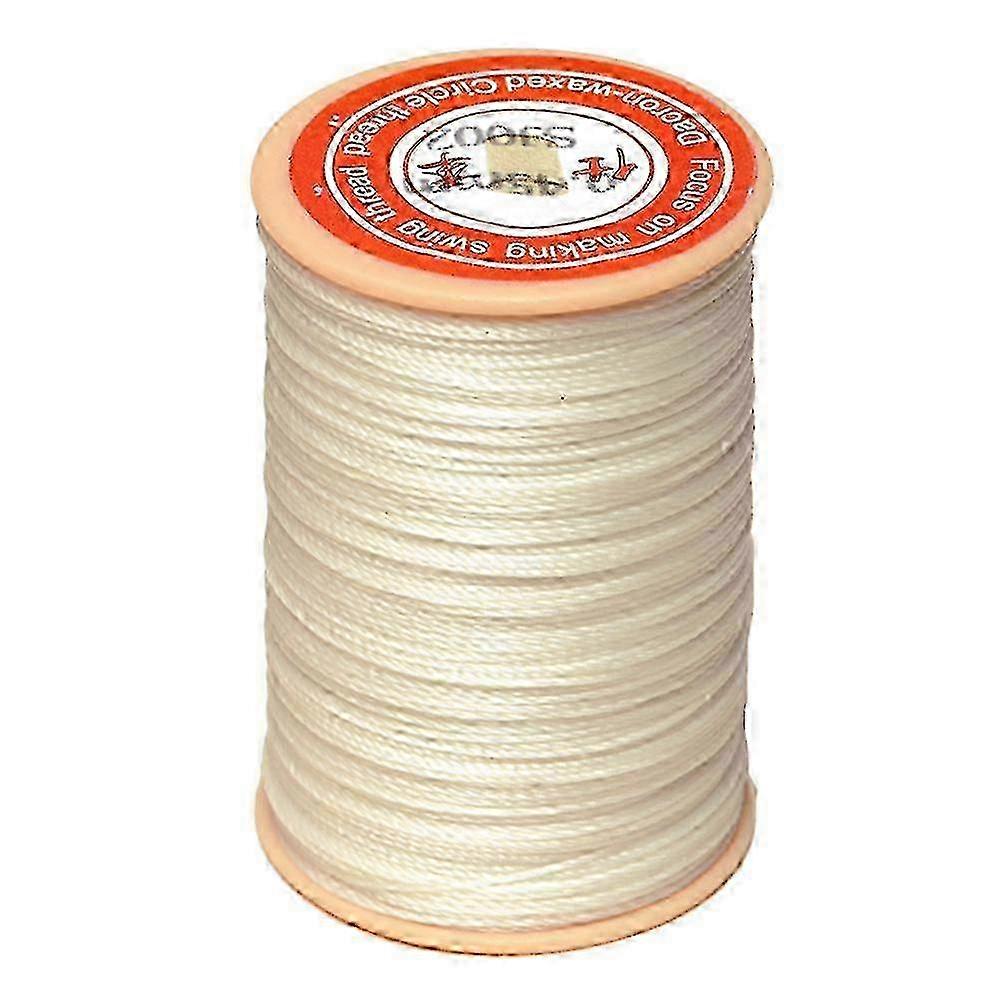 1pc 0.45mm Round Waxed Thread Leather Sewing Thread Hand Stitching Thread For Craft Diy (rice White)