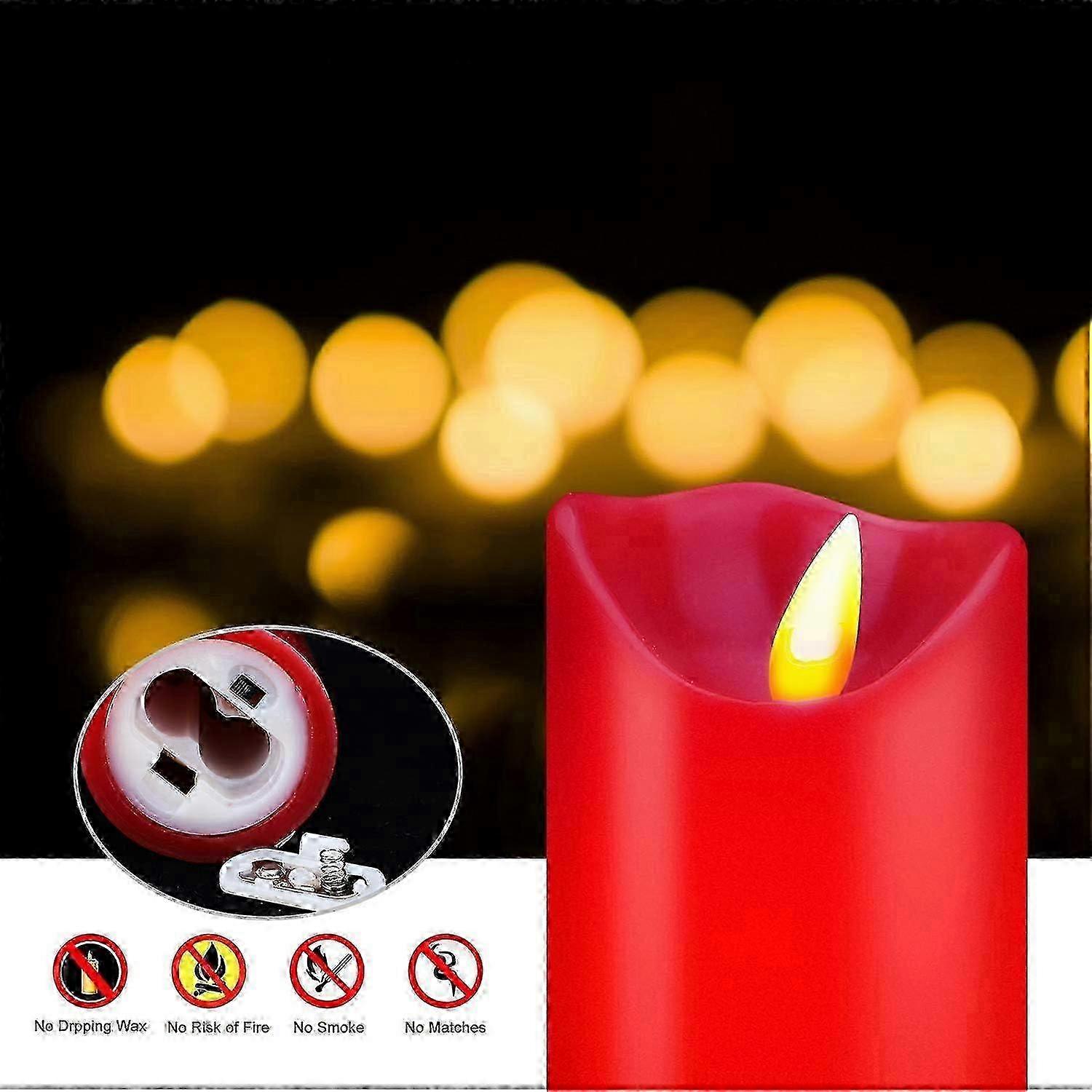 LED Candles Set - 5 Real Wax Candles Remote Control Flickering Flames 24 Hour Timer