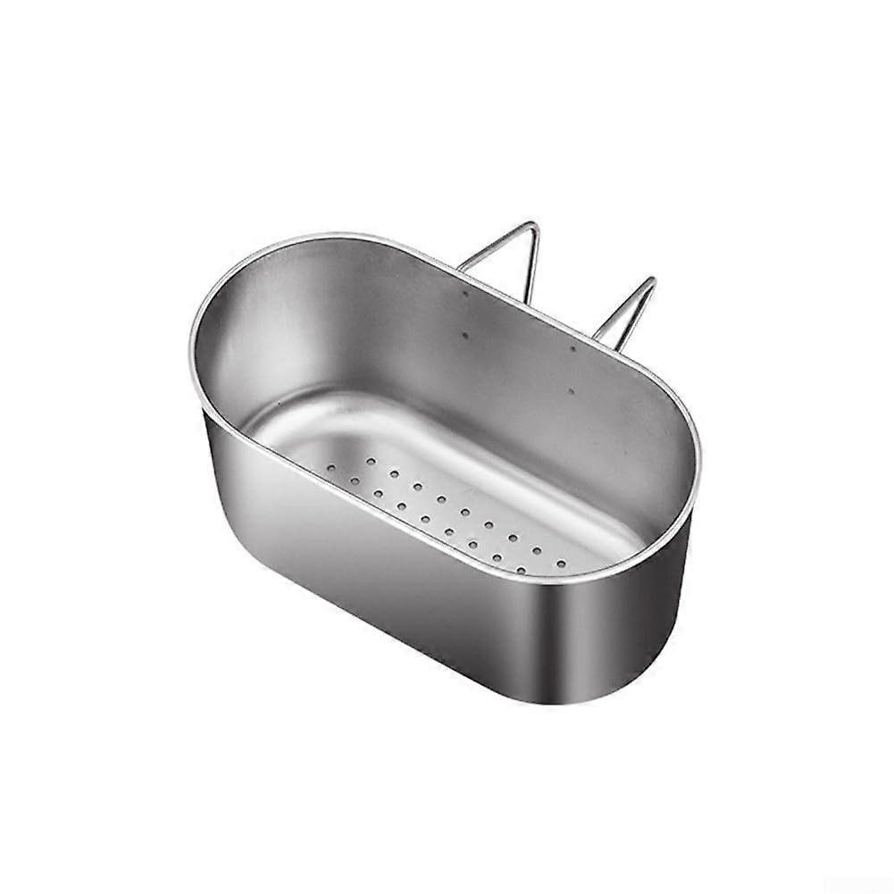 Sink Strainer Basket with Hook, Rustproof Stainless Steel Kitchen Drain Organizer for Clog Use