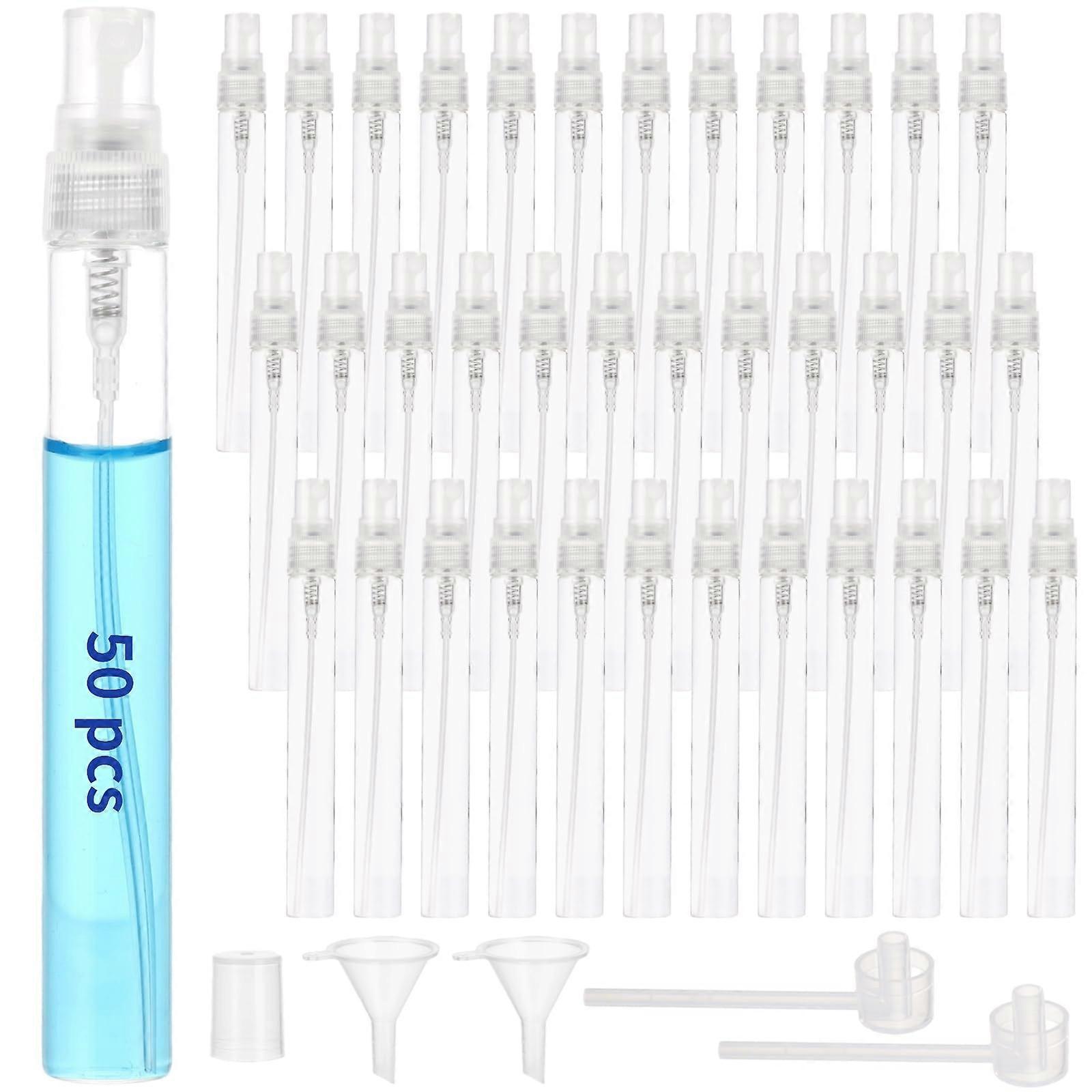 50 Pcs Travel Perfume Spray Bottles 10ml Glass Refillable Atomizers Leak Proof for Samples