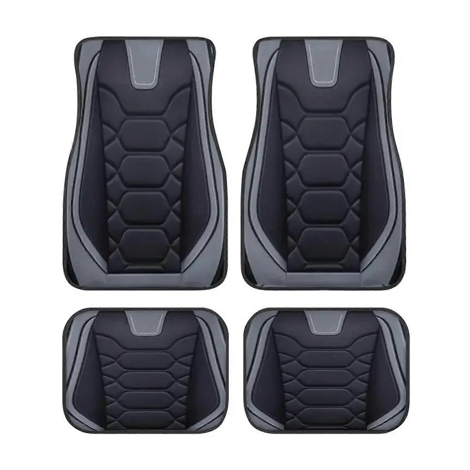 Universal Car Floor Mats 2D Flat Set Absorbent Polyester Fiber AntiSlip Washable Noise Reduction