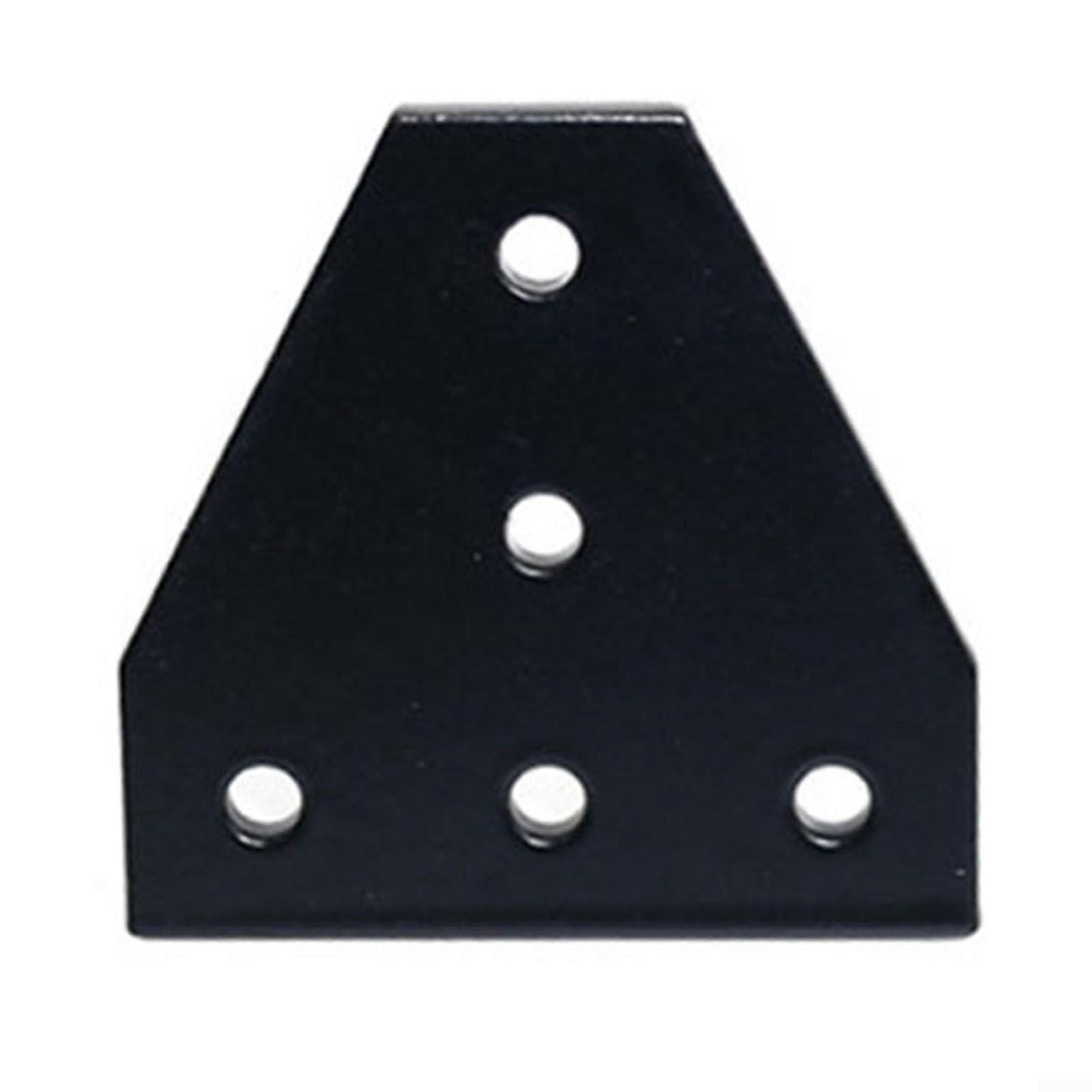 3030 Black Aluminum Profile Joint Plate 5 Hole Connector Heavy Duty Corner Bracket for Frames