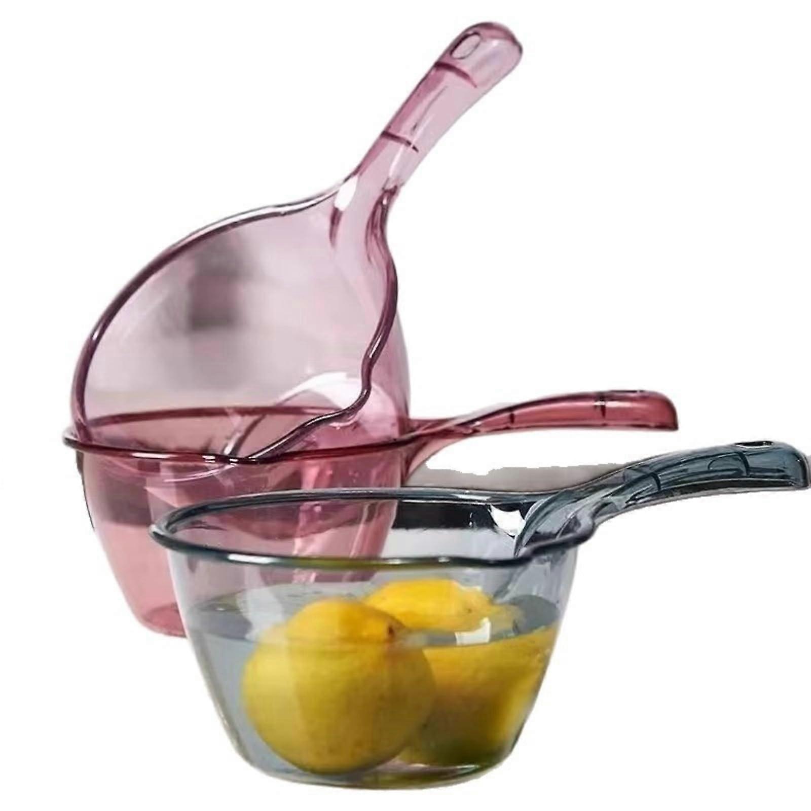 Thickened Long Handle Plastic Water Scoop, Large Capacity Durable Pink Kitchen Ladle