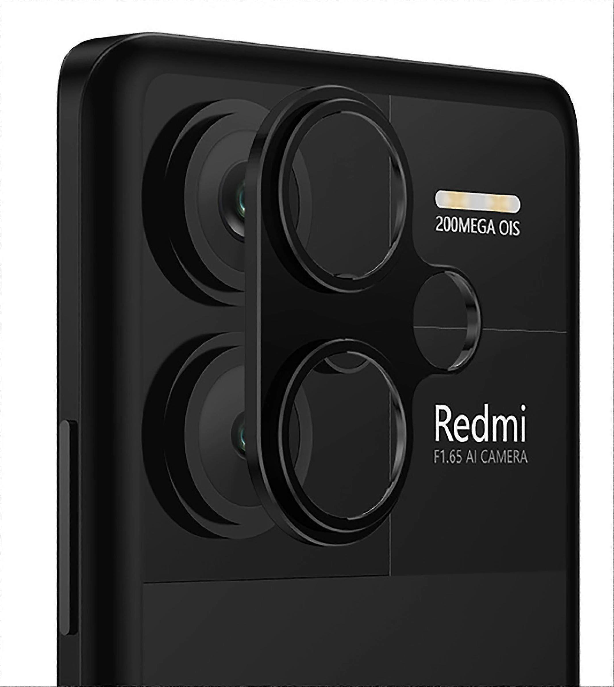 Metal Camera Lens Protector 2 Pack Scratch Resistant Easy Install Black for Redmi Note 13 Pro Plus