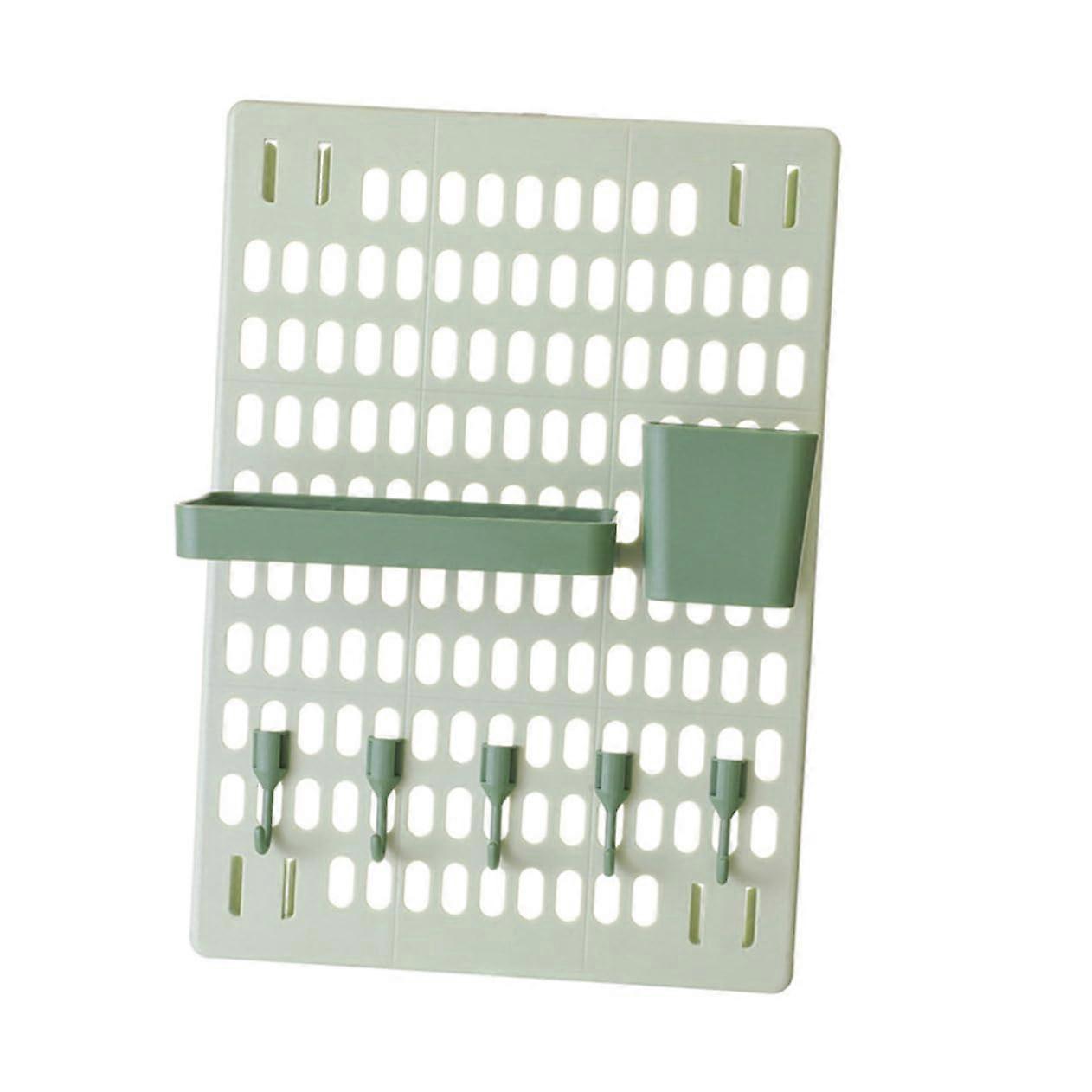 Bathroom Wall Shelf Punch  Plastic Wall Mounted Storage Rack with Hooks for Kitchen and Bathroom