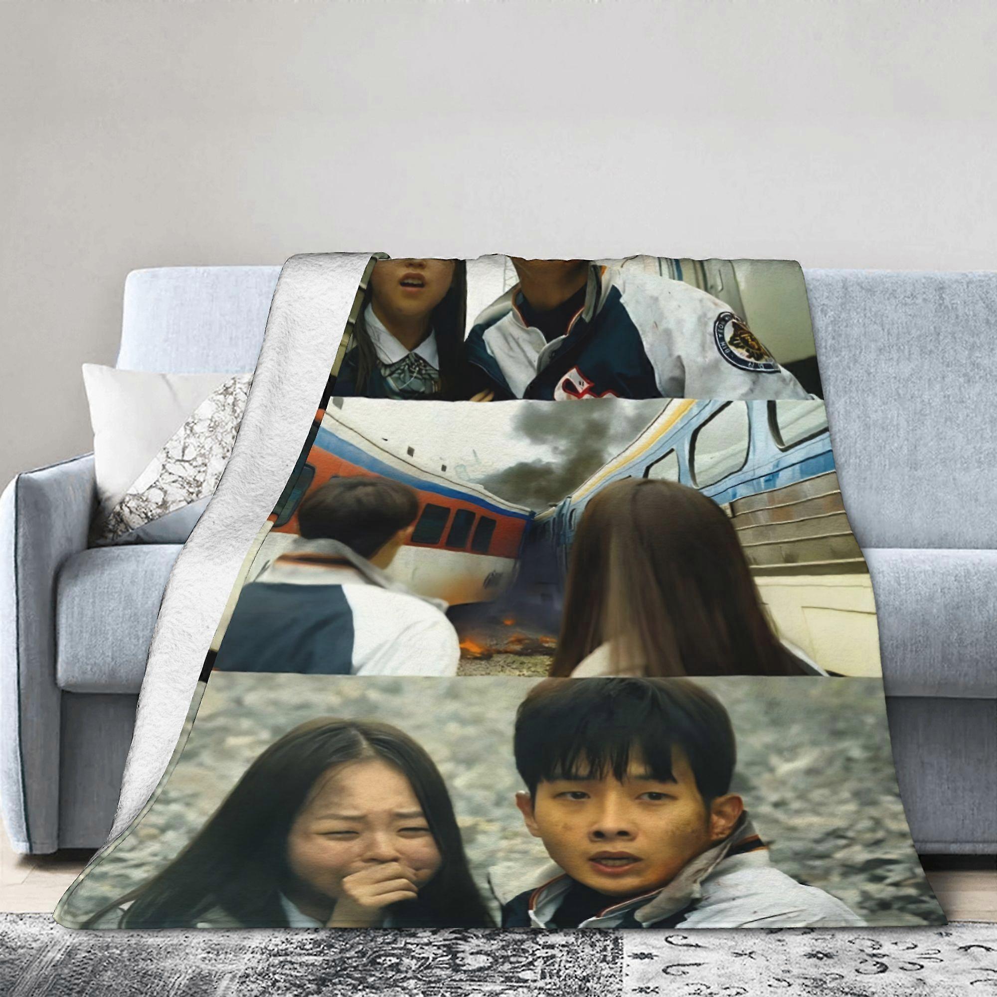 Train to Busan Themed Flannel Blanket Soft Warm