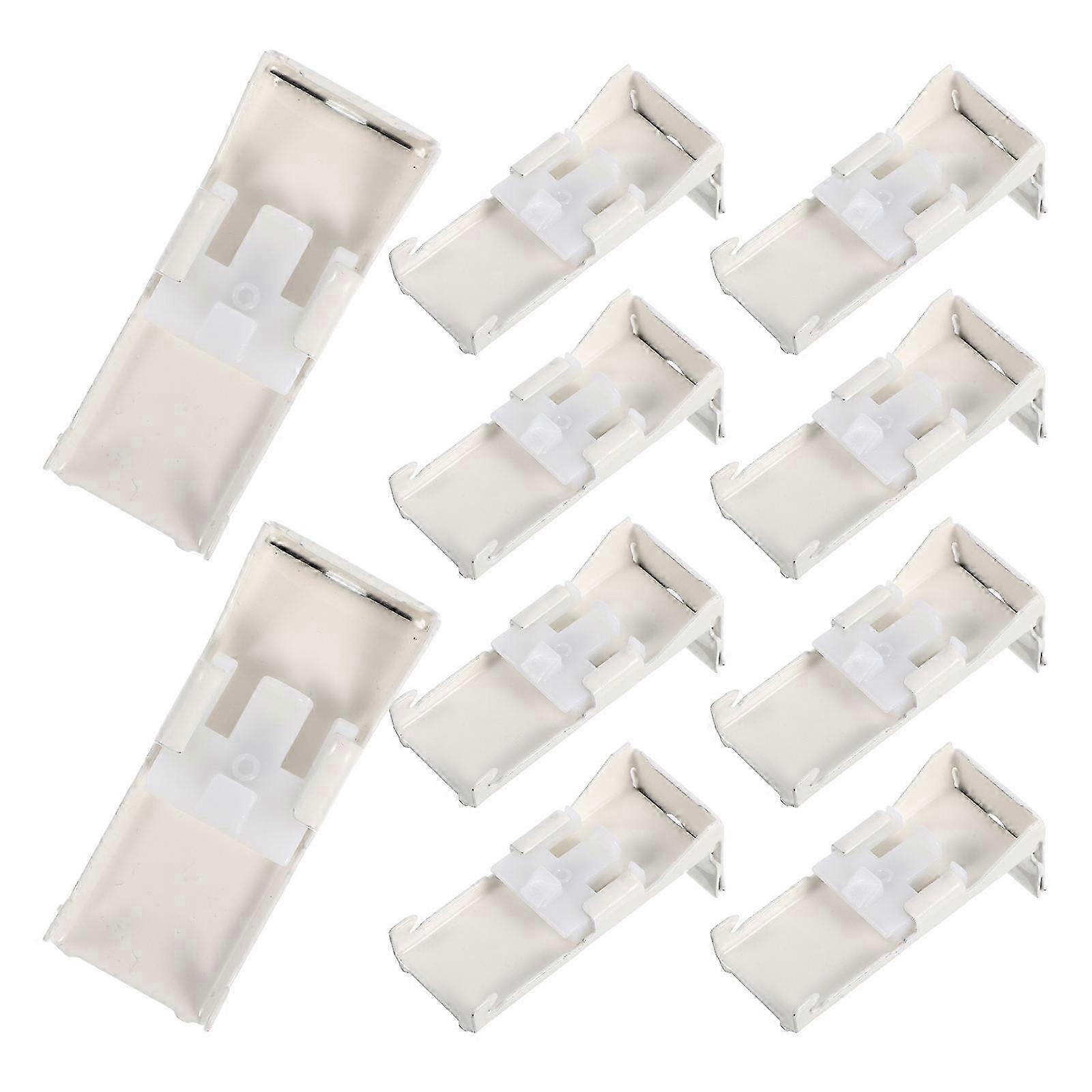 Curtain Track Brackets Heavy Duty Iron for Stable Support 12Pcs White Set