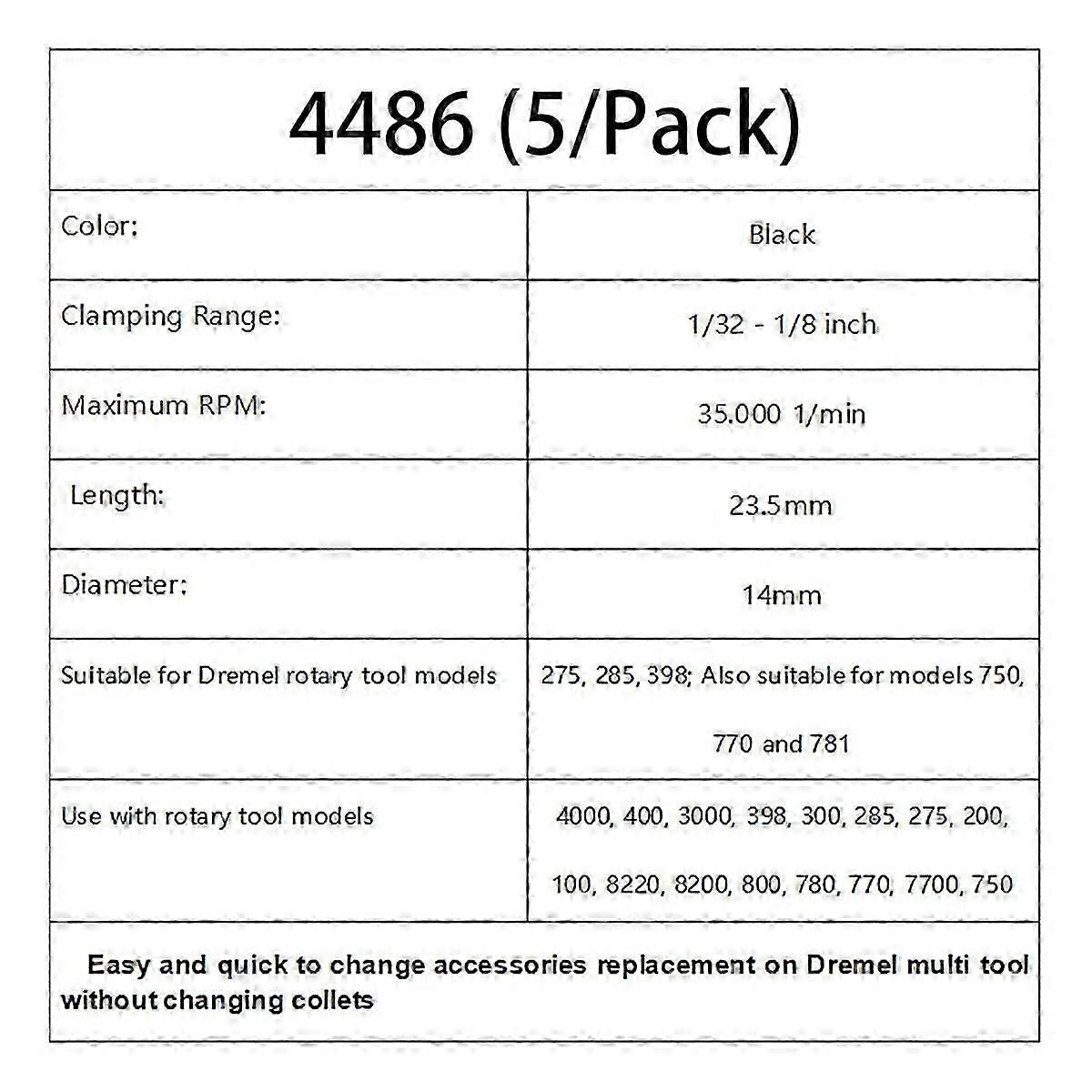 Multi Quick Change Keyless Chuck for 4486 Rotary Tools