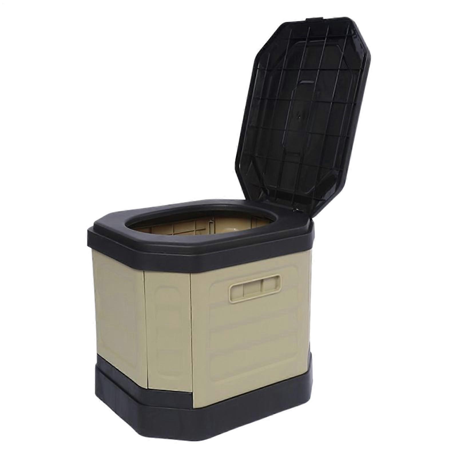 Portable Camping Toilet for Adults with Odor Seal, Folding Travel Potty for Hiking and Road Trips