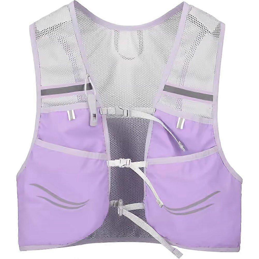 Running Hydration Vest Trail Running Backpack with Multiple Compartments Breathable Mesh Purple