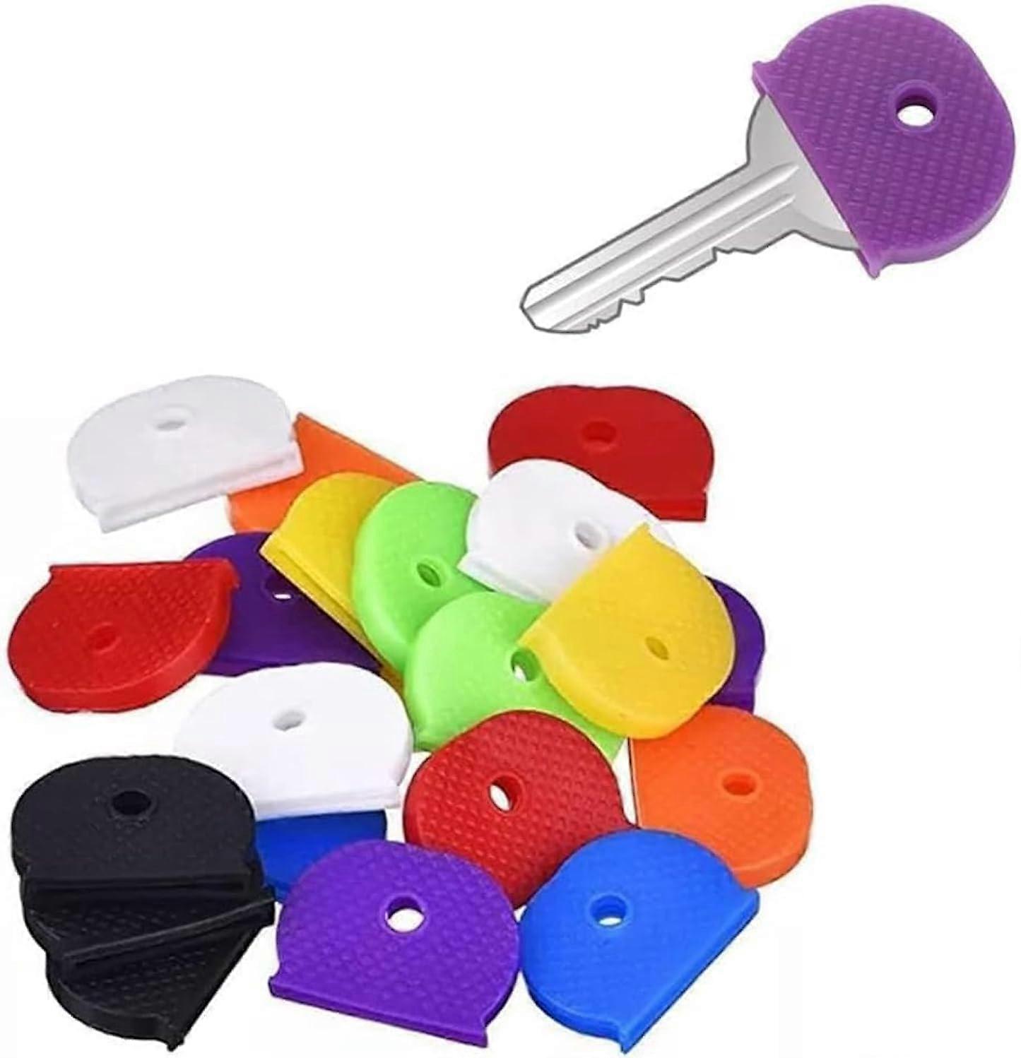 24pcs Color Coded Key Caps and Identifier Rings for Easy Key Organization and Fast Identification