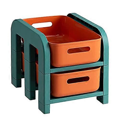 3Tier Rolling Storage Cart with Wheels, SpaceSaving Bathroom Storage Rack and Kitchen Organizer, Orange