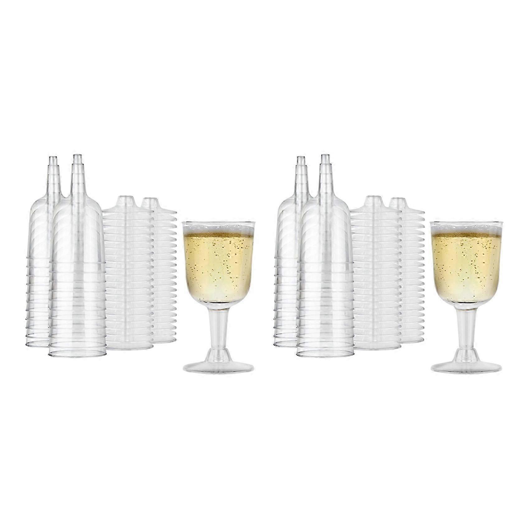 Clear Plastic Wine Glass Recyclable - Shatterproof Wine Goblet - Disposable & Reusable Cups compatible Cham