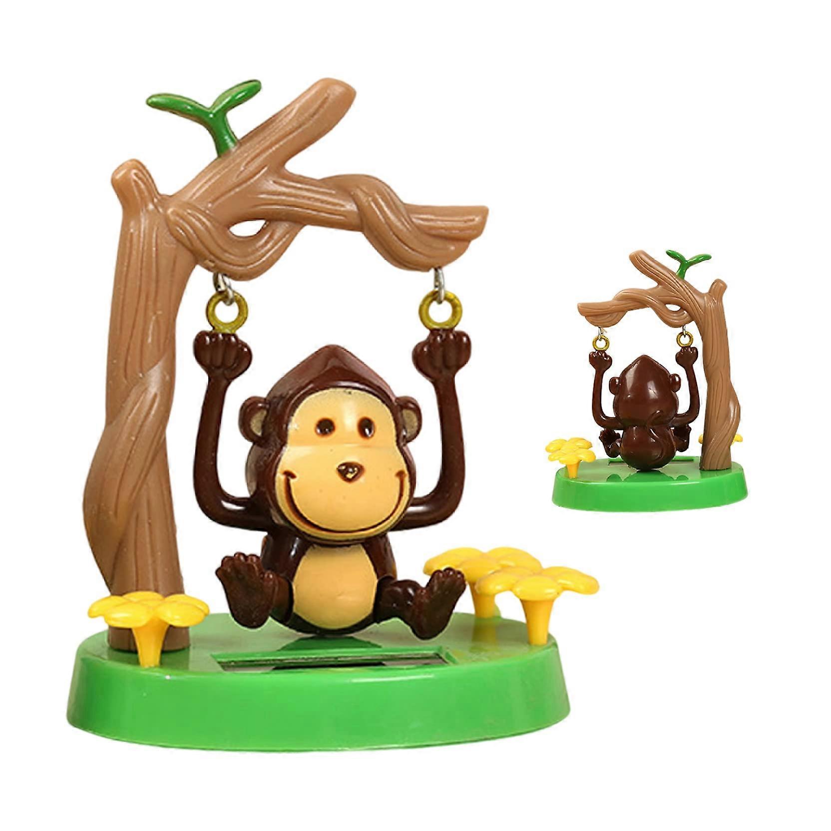Solar Dancing Monkey Figurine with Solar Powered Motion for Car Dashboard or Desk Decoration