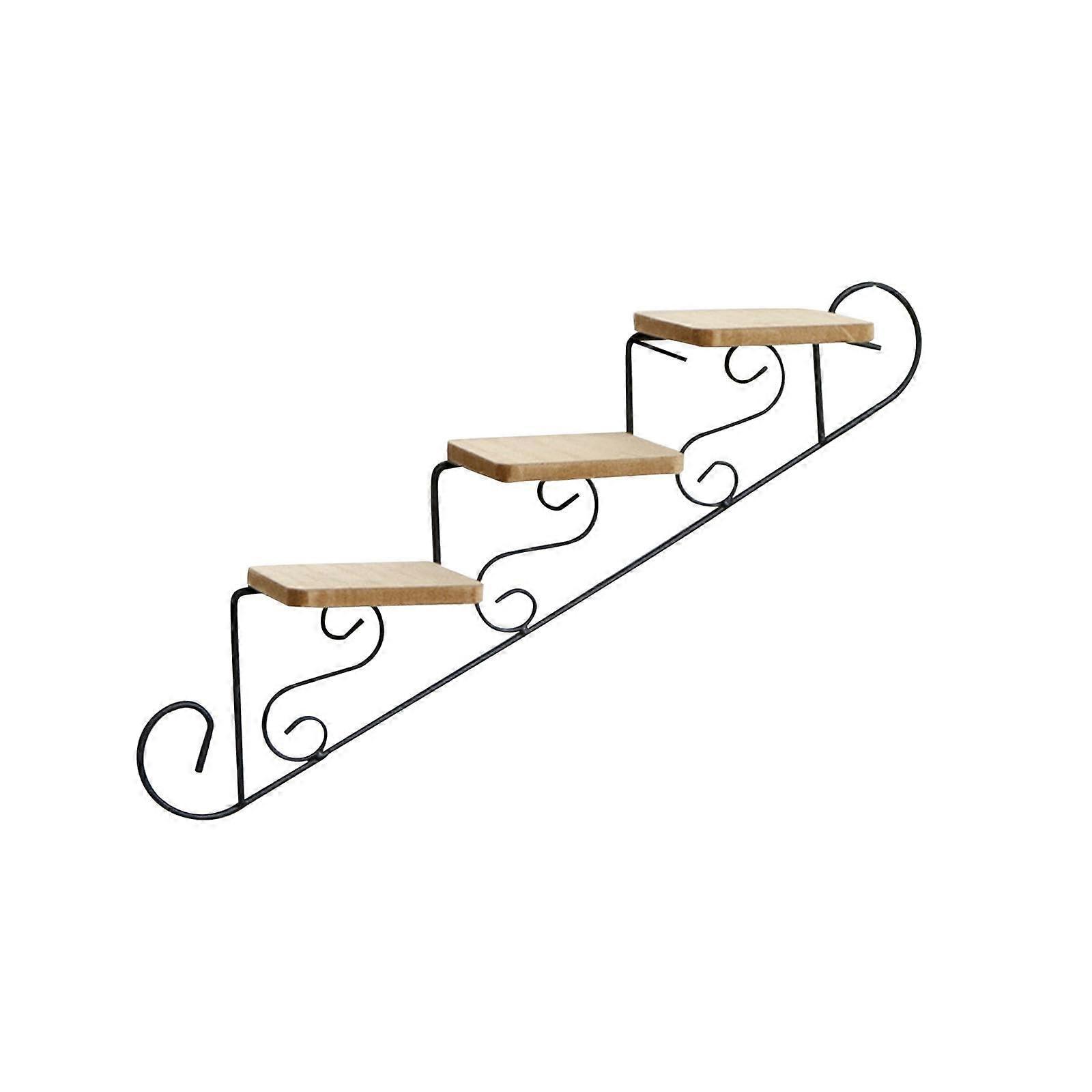 Ladder Shape Plant Stand Wall Mounted Decorative Flower Shelf Space Saving Display for Office