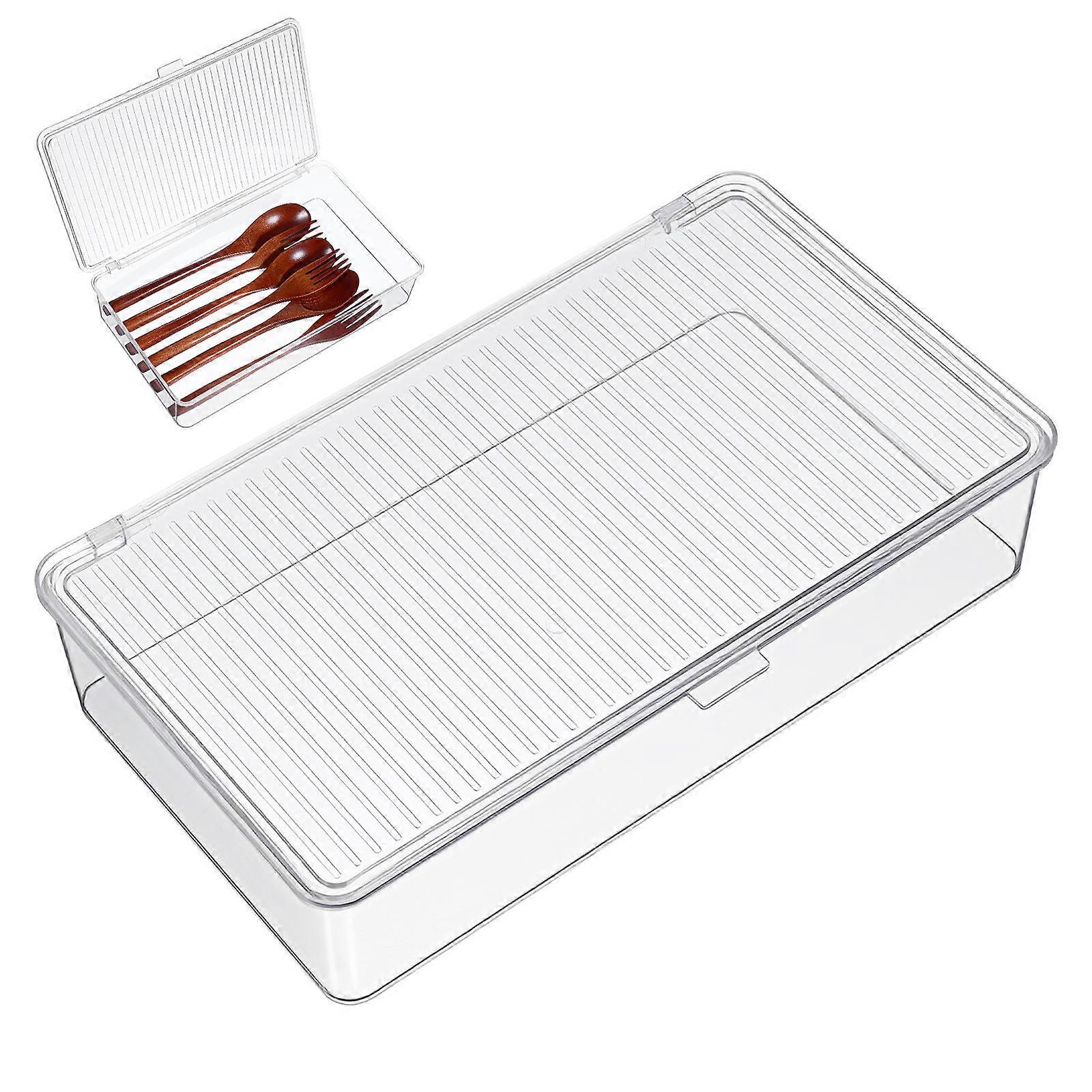 Plastic Utensil Holder Transparent for Storage Use Tableware Organizer