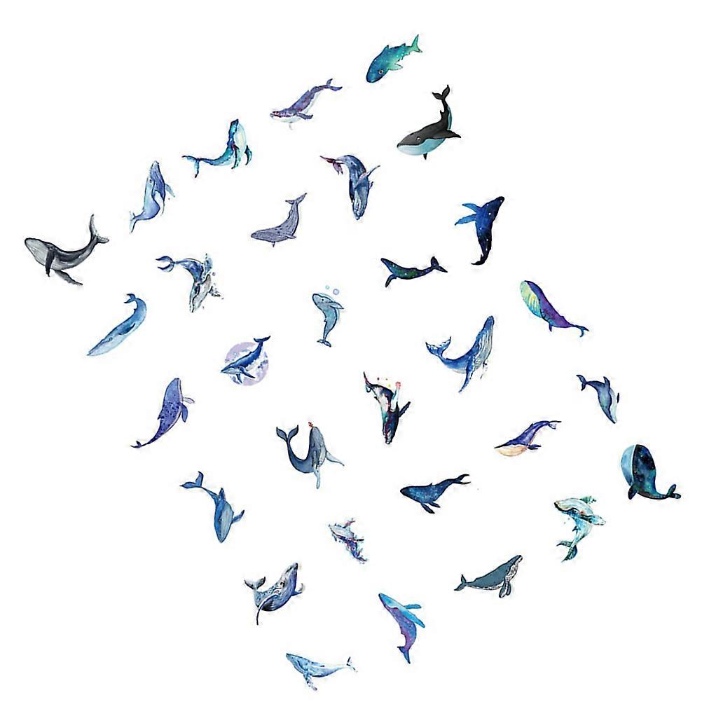 Handmade Scrapbook Stickers DIY Whale Shape Notebook Stickers for Decor 3 Sheets