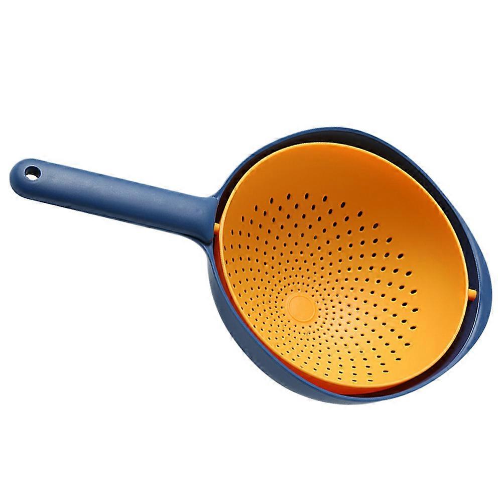 Basket with Filter for Kitchen Drainage Blue Plastic Double-Layer