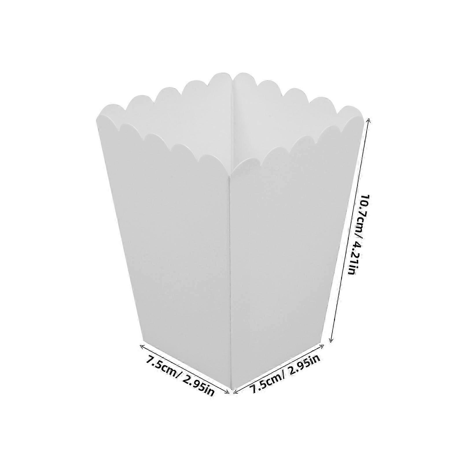 White Popcorn Boxes Cardboard Containers compatible Popcorn 40Pcs