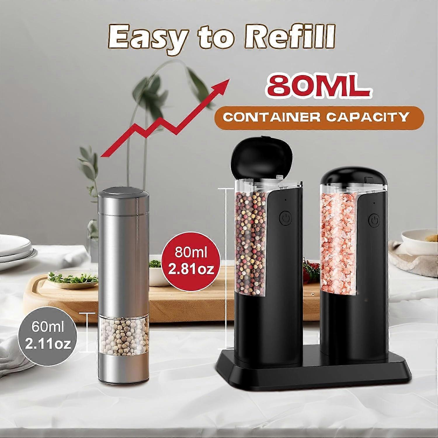 Electric Salt and Pepper Grinder Set