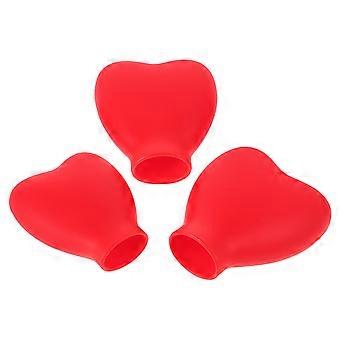 Heart Shaped Silicone Brush Protection Caps for 3Pcs Reusable Makeup Brushes
