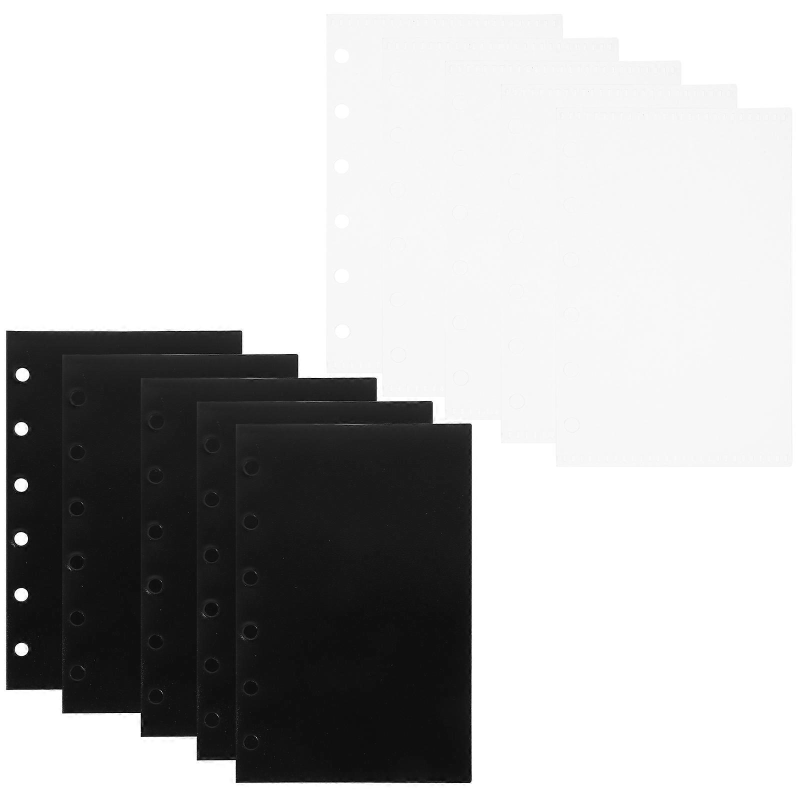 6 Pocket Binder Binder Pockets for Filing 10 Sheets Plastic Folder Black
