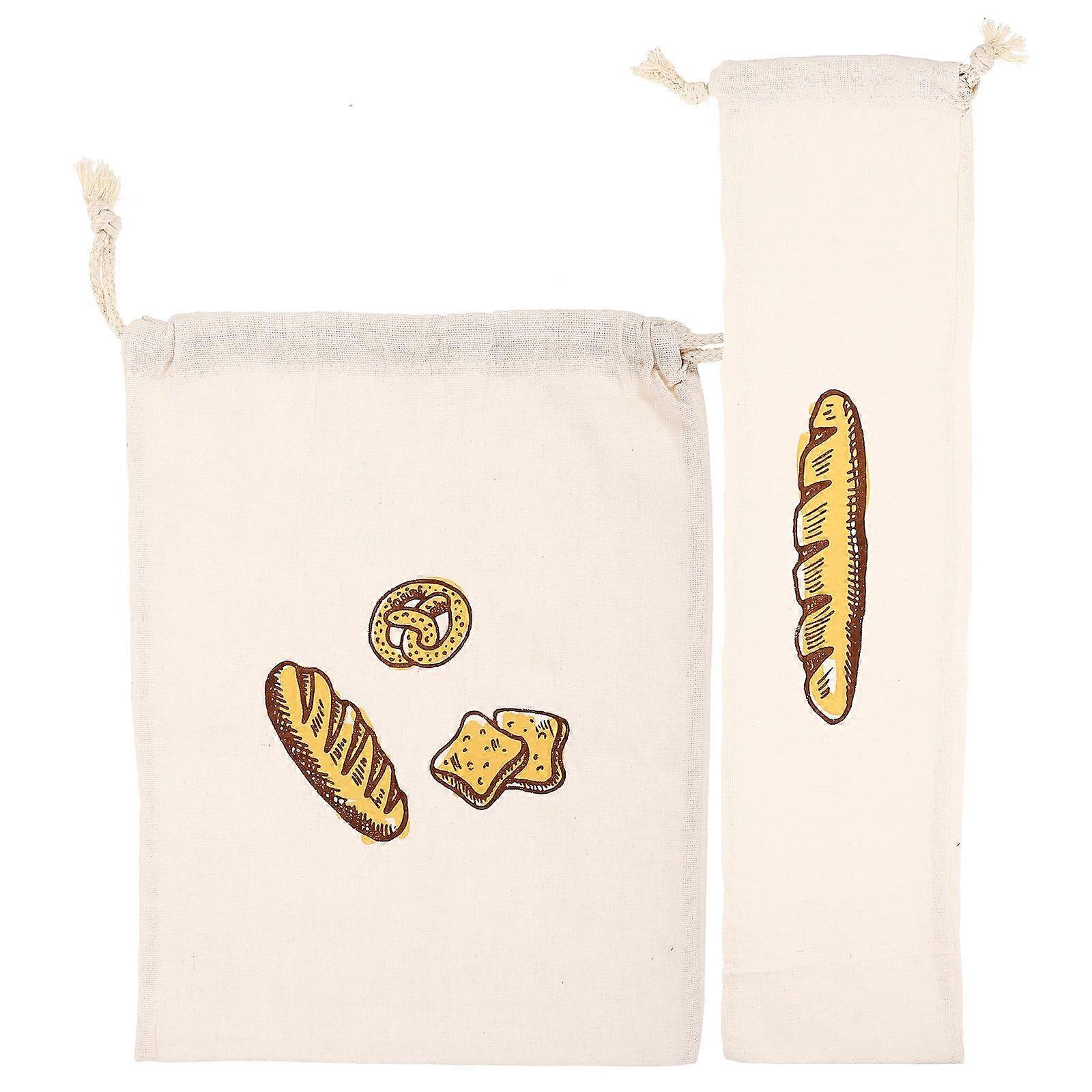 Linen Bread Bags Bread Storage Bag for Storage 2Pcs Multi-Use Drawstring