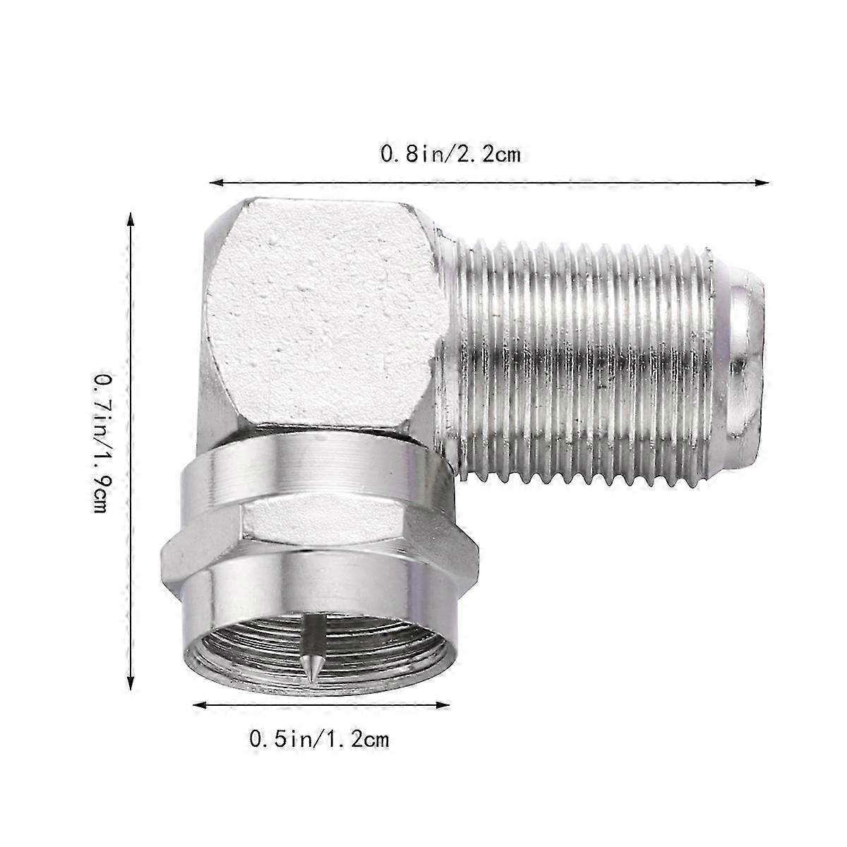 Coaxial Connector Right Angle Adapter compatible with 5Pcs Waterproof Silver Connection