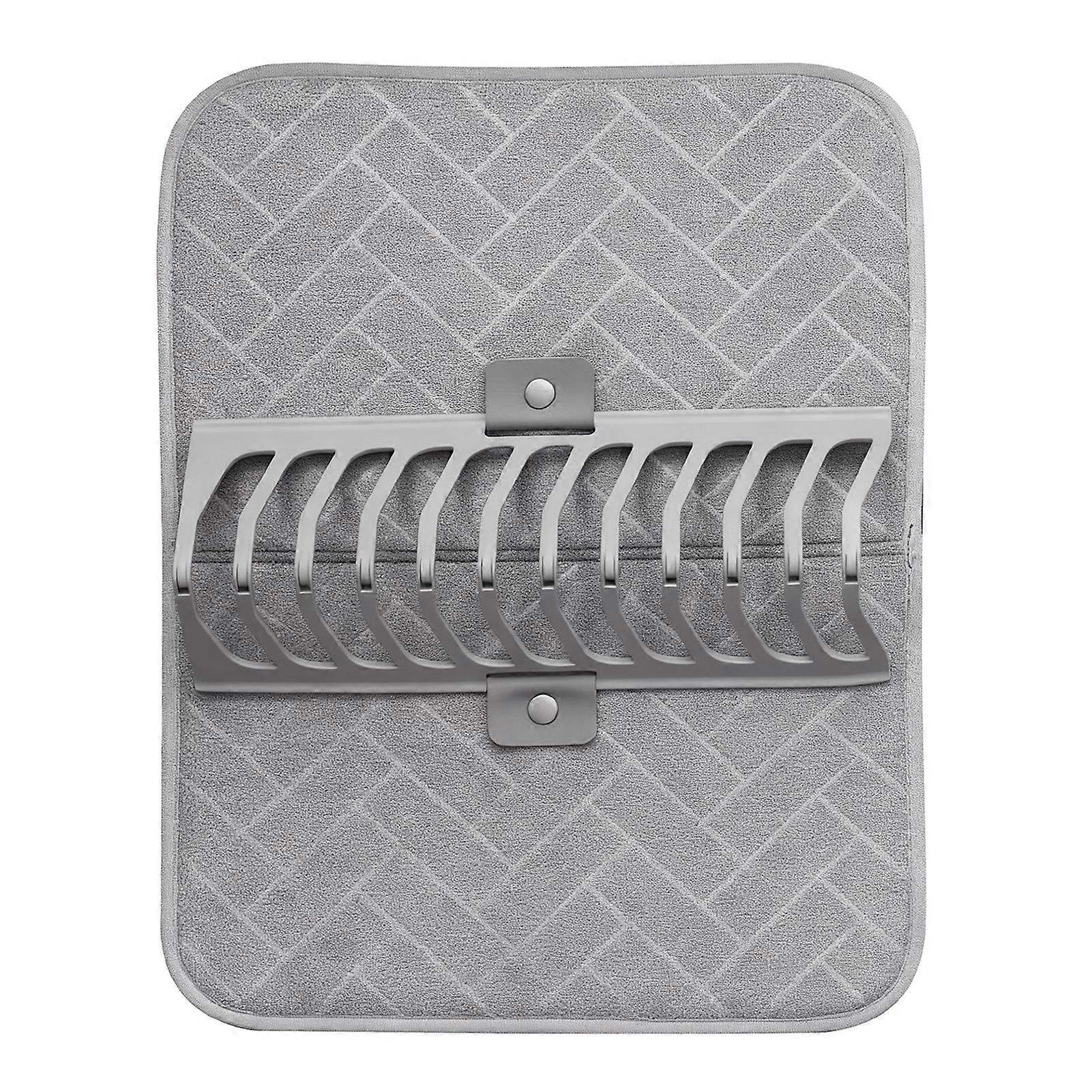 Drying Rack Mat with Foldable Storage and Absorbent for Kitchen Table