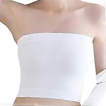 Strapless Binder Women Lesbian Tomboy Elastic Flat Chest Compression Top Vest Pull On Shapewear Cosplay Bra way(Gift Of K)Large-Black