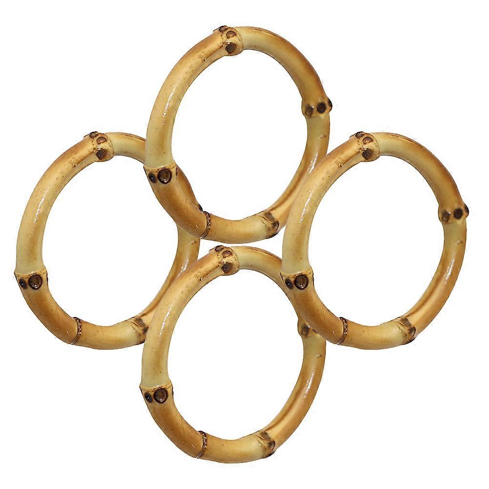 Decorative Bamboo Napkin Ring for Dining Table 4Pcs Set