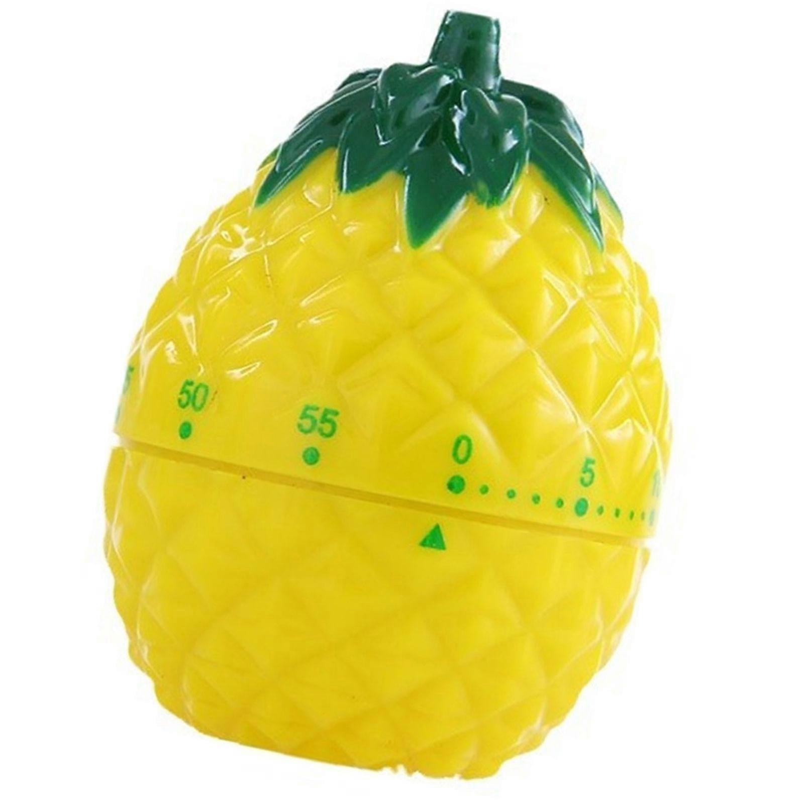 Pineapple Shape Countdowns Timer Manual Wind-Up Cooking Alarm Clock for Baking Study and Exercise Kitchen Tool Multicolor