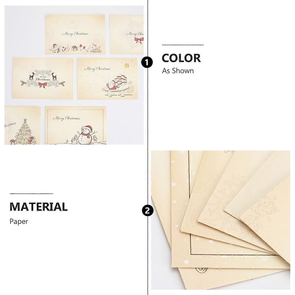 Christmas Blessing Envelope Paper Envelope for Gift 6Pcs Assorted Colors