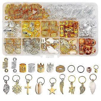 238pcs Dreadlocks Rings Hair Braids Bead Hair Extension Ring Dreadlocks Accessory