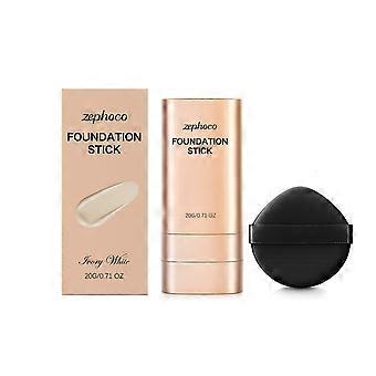 2pcsFoundation Stick, Transparent Concealer, Ivory White, Lightweight, Moist, Smooth, Non-caking, Natural Makeup Effect