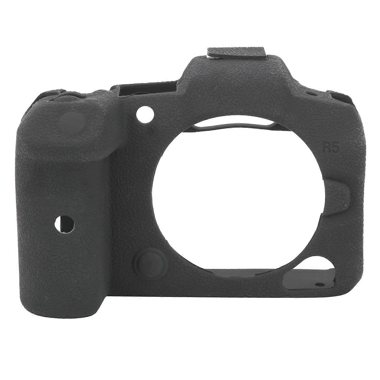 Digital Camera Black Lychee Pattern Silicone Cover Protective Casing Compatible With Canon EOS R5