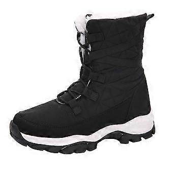 1 Pair Fashion Winter Woman Plush Snow Boots Warm Middle High Snow Boots