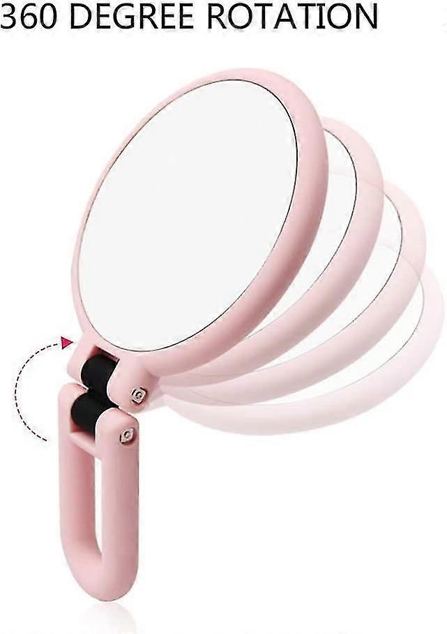 15x Magnifying Mirror Folding Rotatable With Stand(pink)