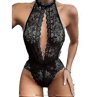 Frauen Blumen Dessous Tief V Neckholder Schlüsselloch Body Babydoll Unterwäsche Nachtwäsche Mehrfarbig Optional