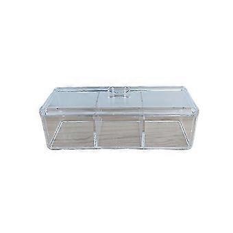 Make-up Pads Container Doorzichtige Katoenen Wattenstaafje Doos Eenvoudig Ontwerp Slaapkamer Badkamer 23.3x9.4x8.7cm 1Pack