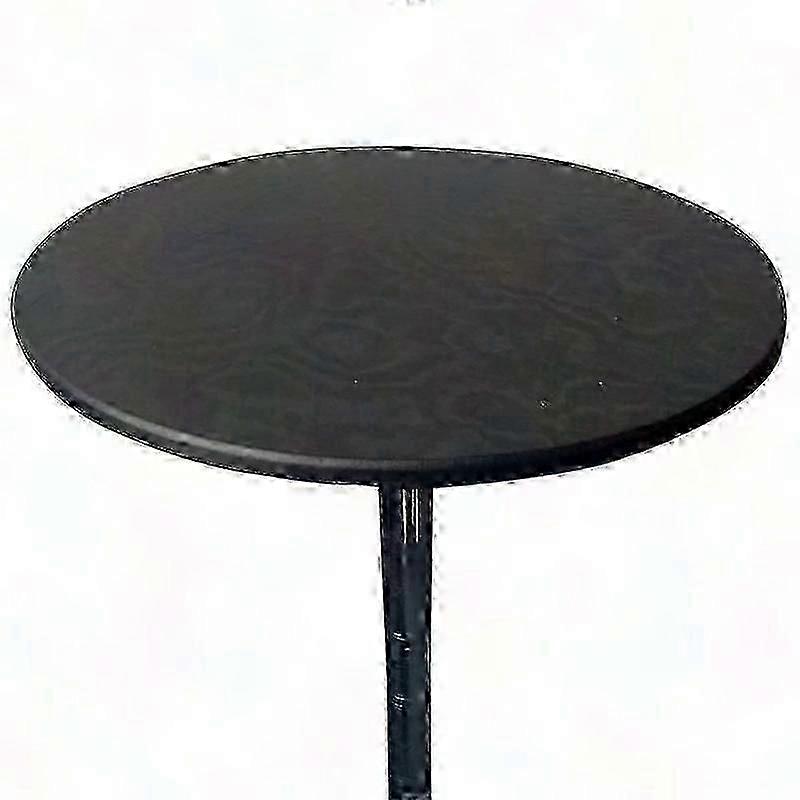 100cm Round Fitted Waterproof Table Cover Elastic Tablecloth Protector (Black)