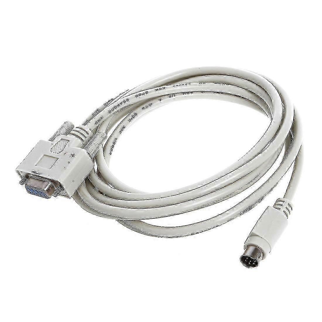 8-Pin Mini DIN to DB9 RS232 Programming Cable Compatible with PLC DVP-EH, 8.2ft White