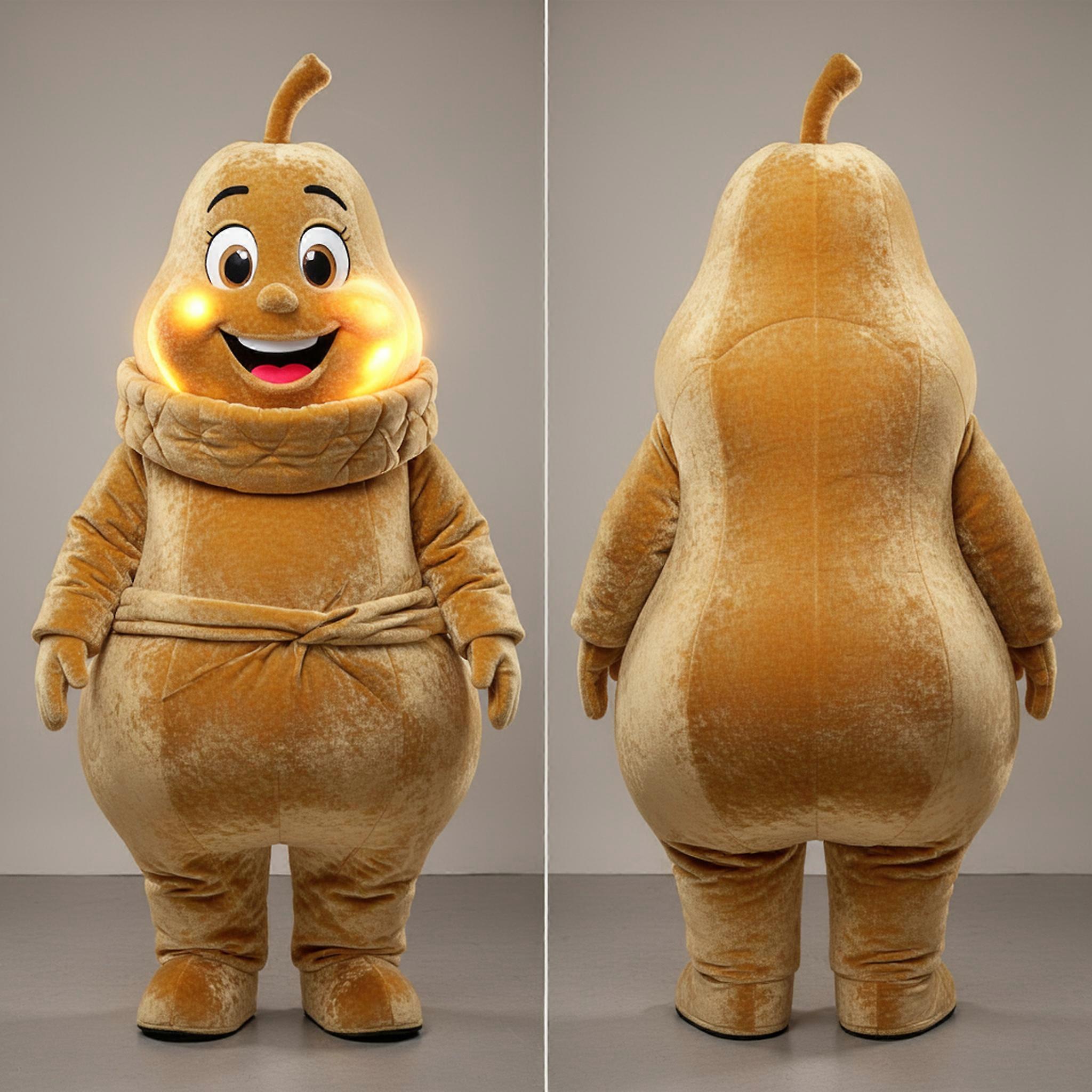 MASTICOT Golden Plush Rounded Pear Mascot