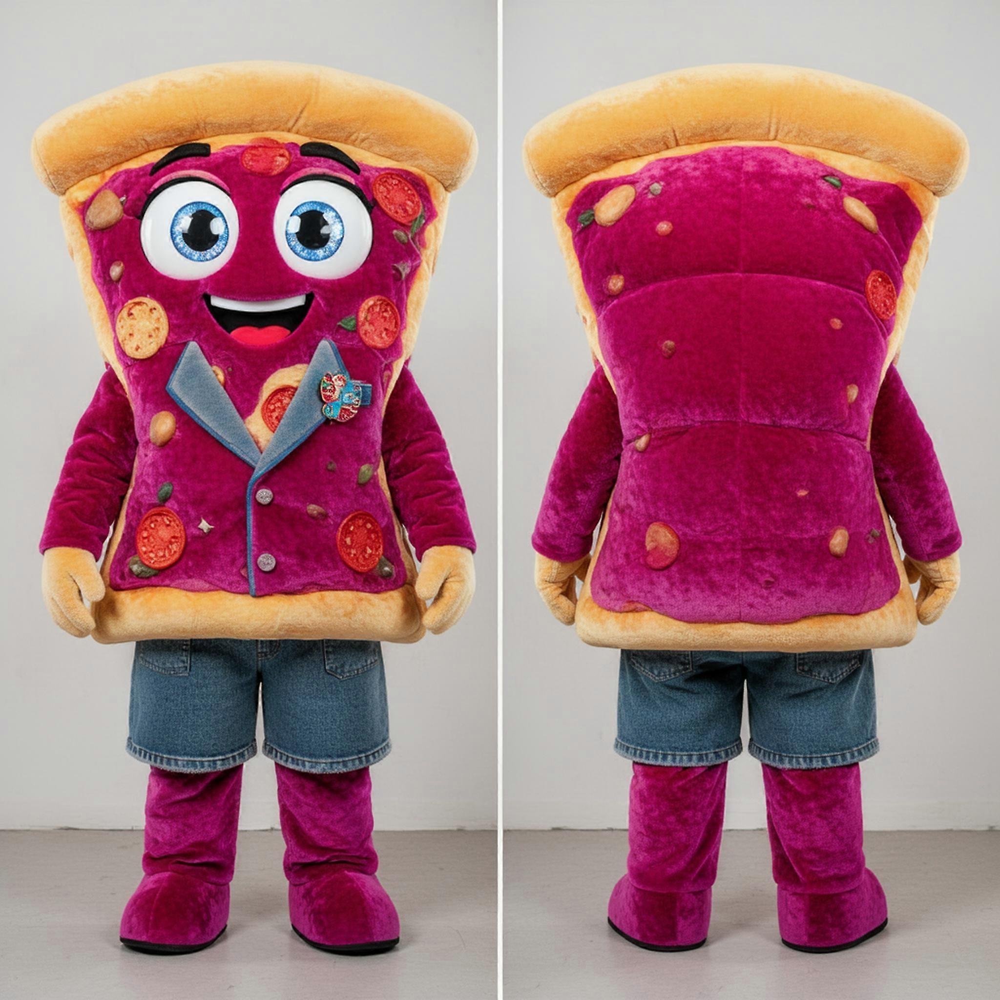 MASTICOT Magenta Velvety Pizza Mascot