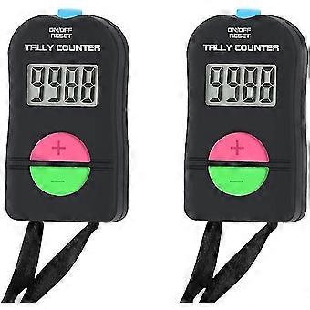Contador eletrônico digital, contador manual eletrônico com cordão, modelo para adicionar e subtrair, 2 peças