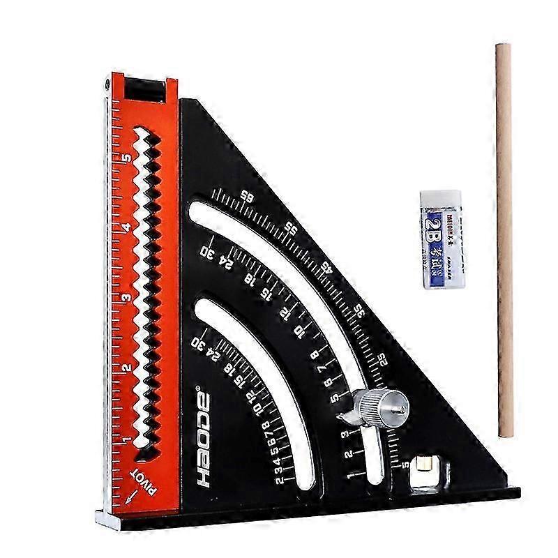 Metal Aluminum Triangle Ruler, Multifunction Triangle Angle Ruler Protractor
