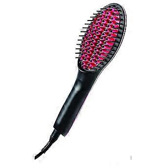 Fast Hair Straightening With Ceramic Hair Straightening Brush, Black/Pink 2025