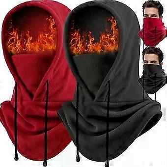 Extérieur Hiver Thermique Polaire Cagoule Écharpe Ski Masque Facial Cou Cache-Cou Snood Capuche Chapeau Coupe-vent Froid Chaud Équitation Cap Sports