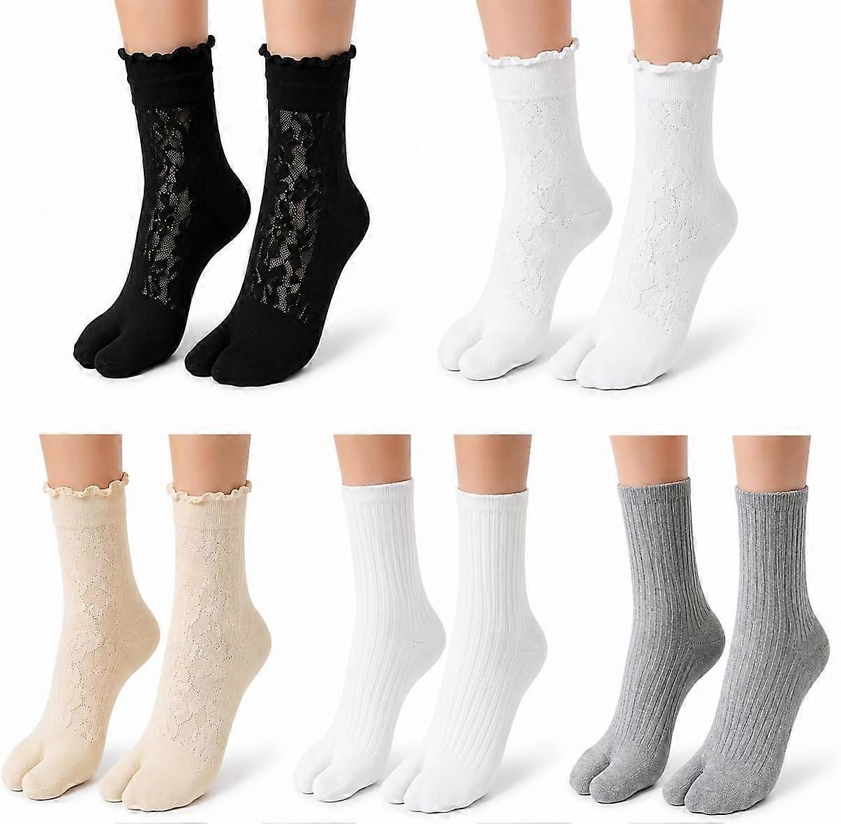 10 Pcs Tabi Socks, Split Toe Socks, for Flip Flops and Sandals